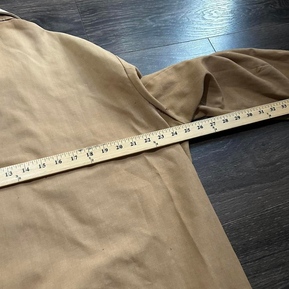 Vintage 80s men's distressed tan button up hunting jacket - Picture 5 of 5